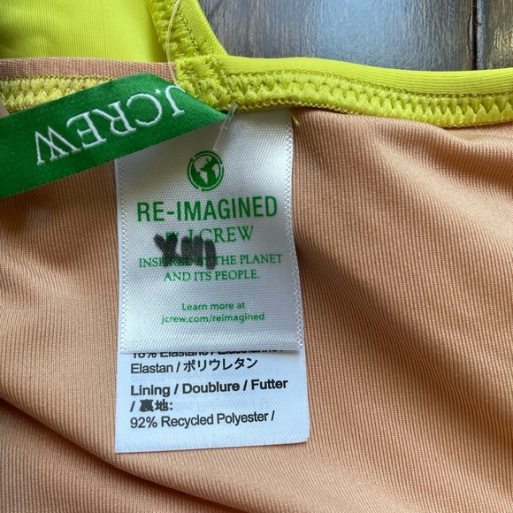 J.Crew Swimsuit size 20 One Piece Runched One Shoulder Built In Bra NWT neon - Picture 4 of 5